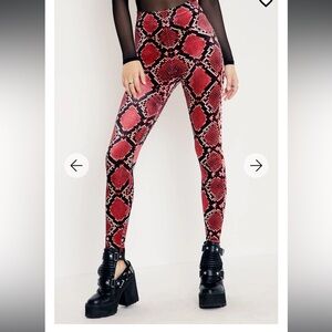 Blackmilk Blood Serpent HW Velvet Leggings EUC 🐍🩸🖤
